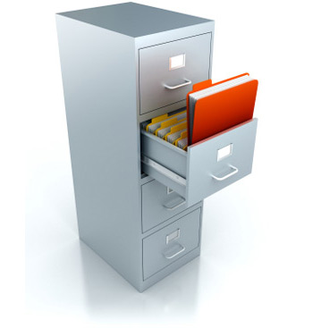 Image of a filing cabinet